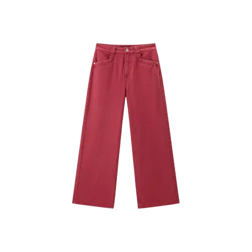 PEACEBIRD Кораллово-красные Женские Джинсы