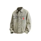 Желтый грязь [Тяжелый высококачественный деним куртка]