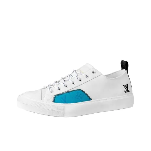LOUIS VUITTON Tattoo Monogram Low Топ Кеды Мужской Синий Белый