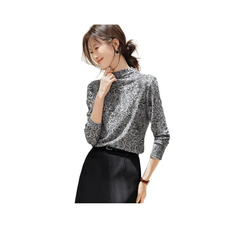 MOHANYIMEI Черный Леопардовый принт Женский Трикотаж