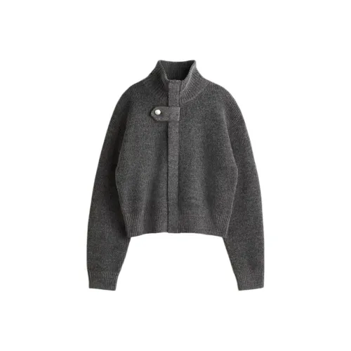 H M Темно-серый смешанный цвет женские свитеры