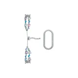 Цветной горный хрусталь Бабочка + Одинарная строка Вырез Серебряный Ромб Чехол