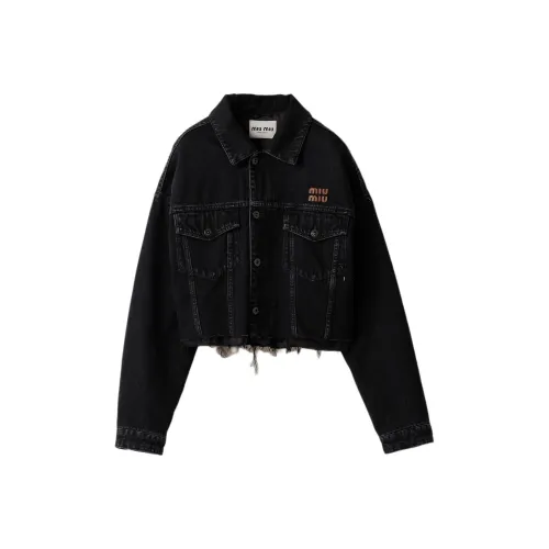MIU MIU Черный Женские Джинсовые Куртки