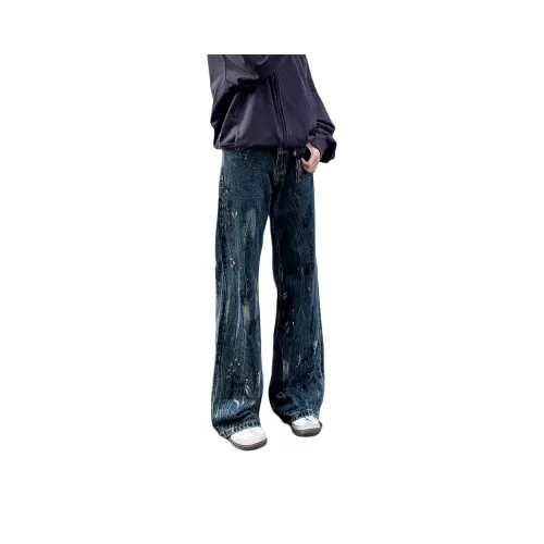 SOUL WORKER Темно-синий Унисекс Джинсы