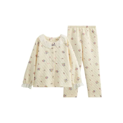 FENTENG FJ25931743 Светло-желтый женский пижамный комплект