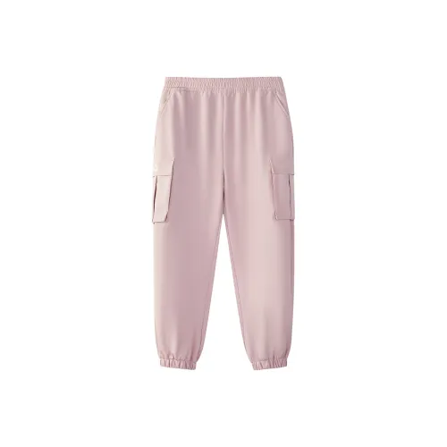 FILA KIDS Толстые вязаные тренировочные брюки зимние осенние свободный крой детский розовый