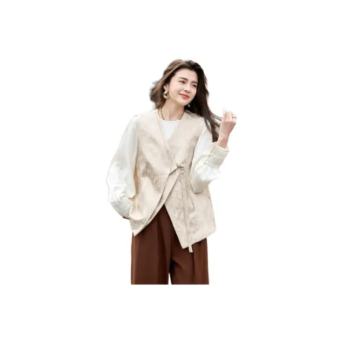 ZHUSHIFANGYUAN Золотой Женский жилет