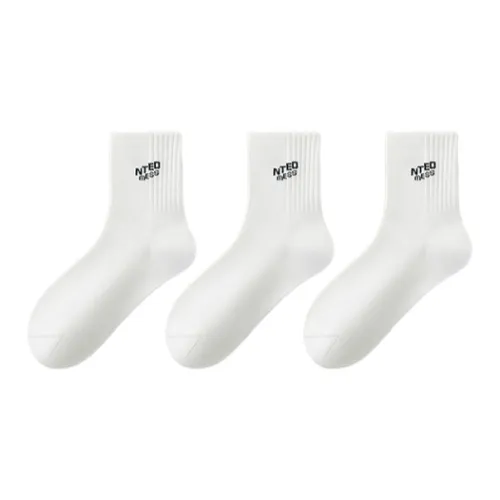 MADALLO [3 упаковки] Белые Мужские Носки до колена