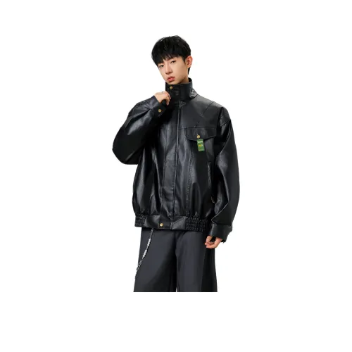 WKOOG Черный Унисекс Кожаные куртки