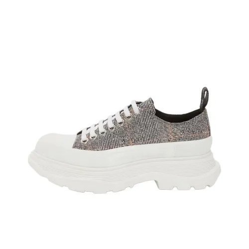 Alexander McQueen Tread Slick Ankle Длина Martin Boot Женские Черный Белый Серебряный