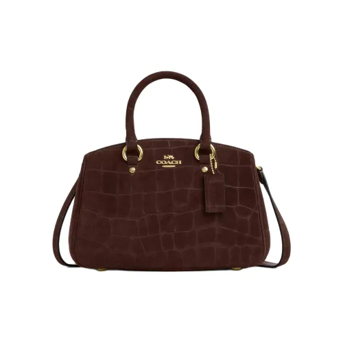 COACH Savannah Крокодиловый узор Тисненый Замша с Гладкая кожа Сумка через плечо Сумка Большая Женская