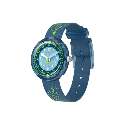 SWATCH Flik Flak Feifei Series Кварцевый механизм Детские часы 31,85*30,6 мм Синий циферблат Биоматериал Корпус часов