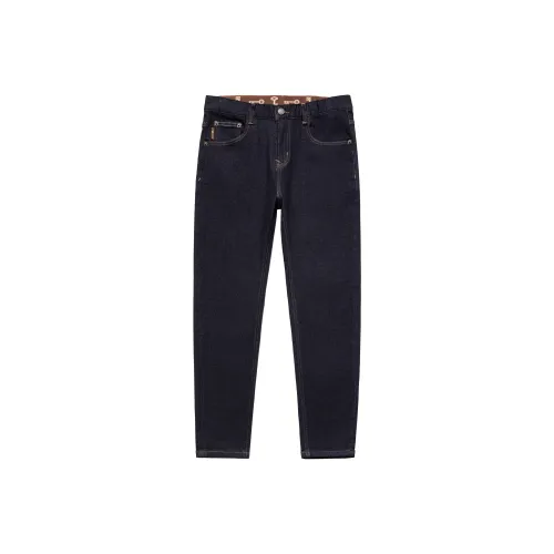 KM Хорошо выстиранные синие унисекс джинсы