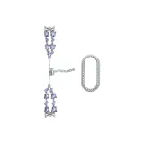 Фиолетовый алмаз, бабочка + один ряд, ажурный, серебряный, ромб, чехол