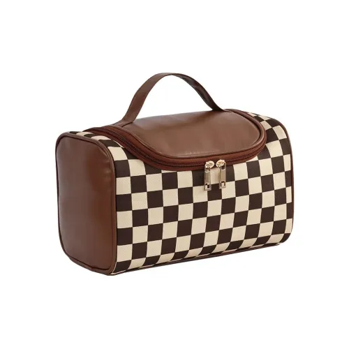 Luo Youte Шахматный узор Туалетный Мешок для хранения Стиль Майярд Большой объем Хорошо выглядящая Сумка