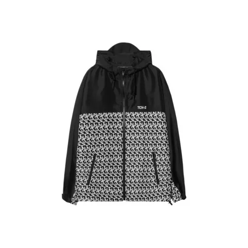 TCH Черный с белым логотипом унисекс куртки