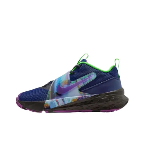 Nike Team Hustle D 12 Low Топ Детские Баскетбольные Кроссовки Синий Подростки