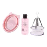 Розовая щетка для мытья посуды + сушка сетчатый карман + розовый очиститель 50 мл