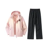 Ветровка и штаны комплект (розовый + черный)