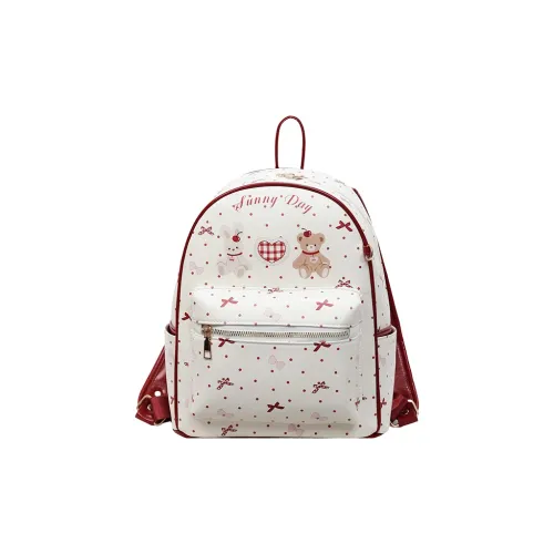 Juju Jimmy ПУ (полиуретан) Рюкзак Стандартный Женский Красный Светло-розовый