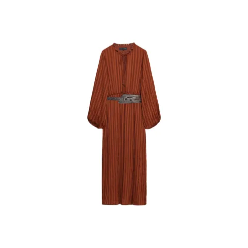 ZARA Длинное платье с длинными рукавами женское