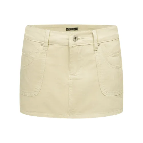 Ariseism Карго Юбка Короткая Женская Облегающего Кроя Деним Юбка Женская