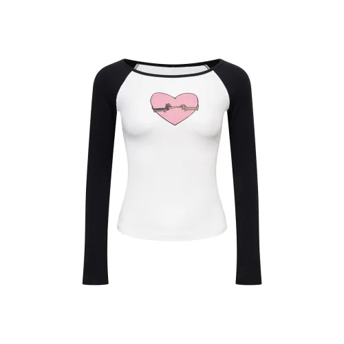 Ariseism Реглан с длинными рукавами Версия ECG Рубашка для женщин Осенний Slim Fit Топ для женщин