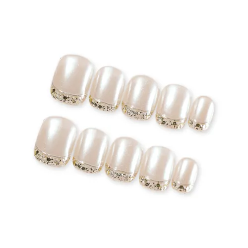 FINGERBOOK MBTI Personality Collection Серебряный желатин Короткий Квадрат And Круглый Серебряный Smudge Французский