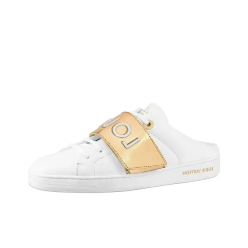 LOUIS VUITTON Frontrow Домашние тапочки Женские Белые Золотые