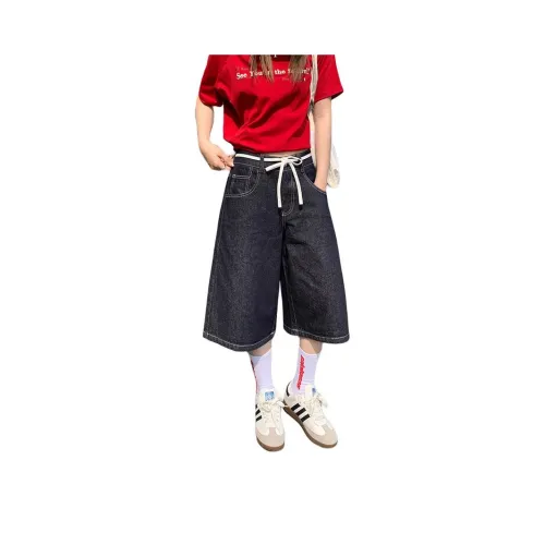 RJVO Темно-синие капри штаны женские повседневные