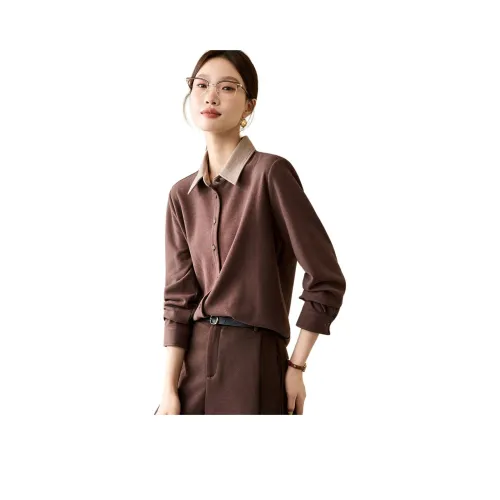 Mo Han Yi Mei Кофе Красный Женские Рубашки