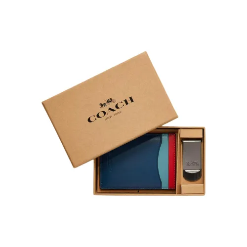 COACH 3 IN 1 Wallet Мужской Синий Красный и Многоцветный