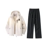 Ветровка и Комплект Брюк (Айвори Белый + Черный)