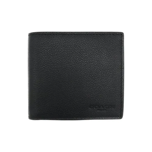 COACH Кошелек из коровьей кожи мини мужской черный