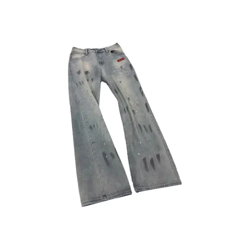 HOKLV Blue Unisex Jeans HOKLV Синий Унисекс Джинсы