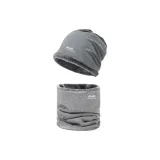 Флисовый комплект 2 - Светло-серый [Двухслойная шляпа + Прямой крой шарф]