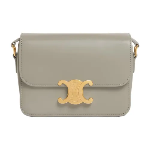 CELINE Teen Triomphe Телячья кожа Сумка через плечо Женская Зеленая