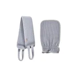 Синие полосы - Графен Bath & Наборы для тела [Скरबирующие полотенца + Полотенца для поддержки спины]