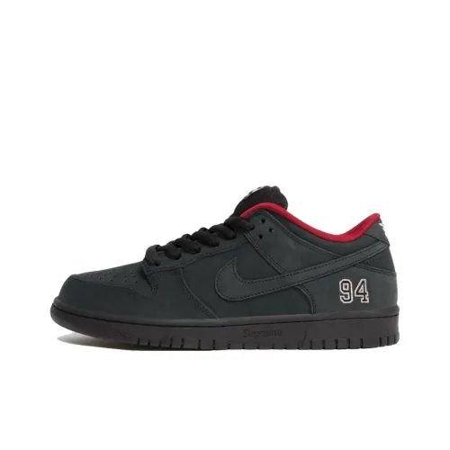 Nike x Supreme Dunk SB Slip Resistant Abrasion Resistant Low Топ Скейтборд Кроссовки Унисекс Черный