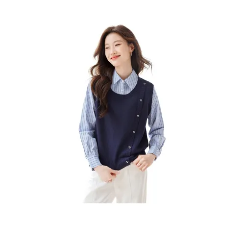 PZHK Темно-синий и Полосы Женский Трикотаж