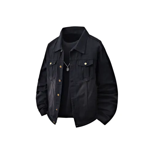 ONENINE34PM Черная джинсовая куртка Мужская рубашка