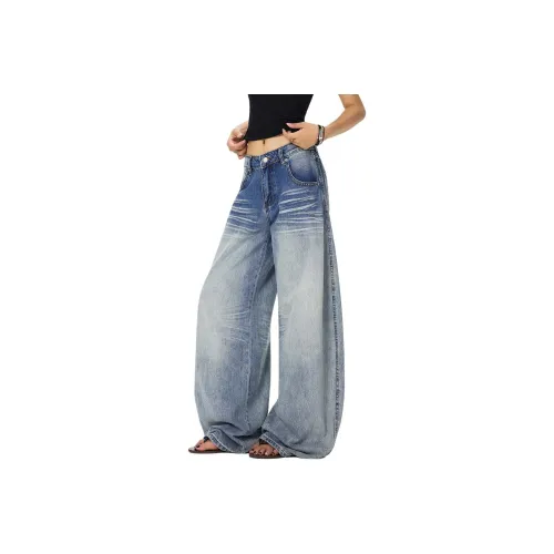 Мед Светло-Синий Женские Джинсы