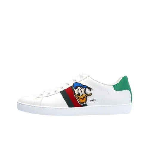 Disney x Gucci Ace Low Топ Стильные Скейтбординги Женские Белые