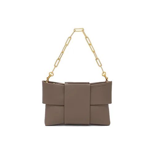 DREA BASAA Сумка из крупнозернистой текстуры коровьей кожи сумка через плечо сумка на плечо средний размер женский цвет темно-чайный коричневый