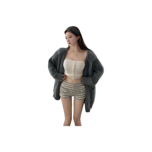 ZVJH Кардиган + Майка + Шорты Женские Повседневные Комплекты