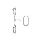 Розовый бриллиант, бабочка + одиночный, ажурный, серебряный, ромб, чехол