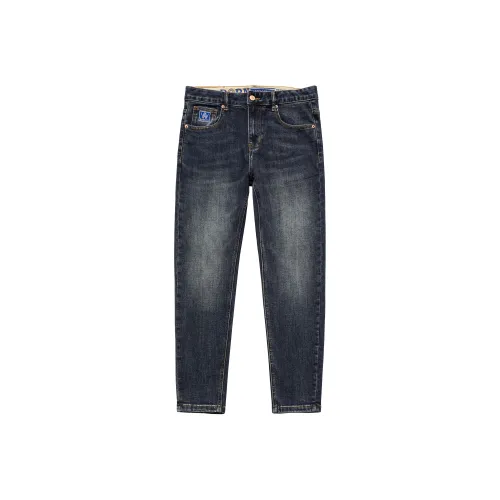 KM Синий Унисекс Джинсы