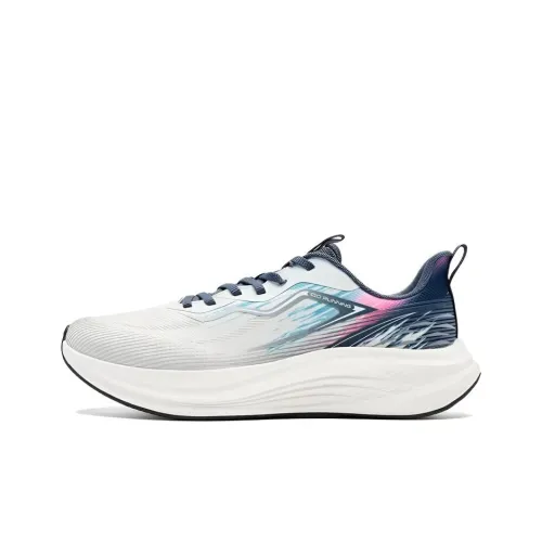 QIAODAN Амортизация Низкий Топ Повседневные Беговые Кроссовки Мужские Геометрические Серый Полуночный Синий