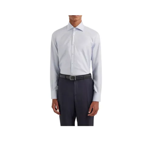 Canali Светло-Синие Мужские Рубашки