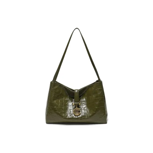 Simedin Корова Голова Разделенная Кожа Сумка на плечо Стандартная Женская Оливково-зеленый Темно-черный